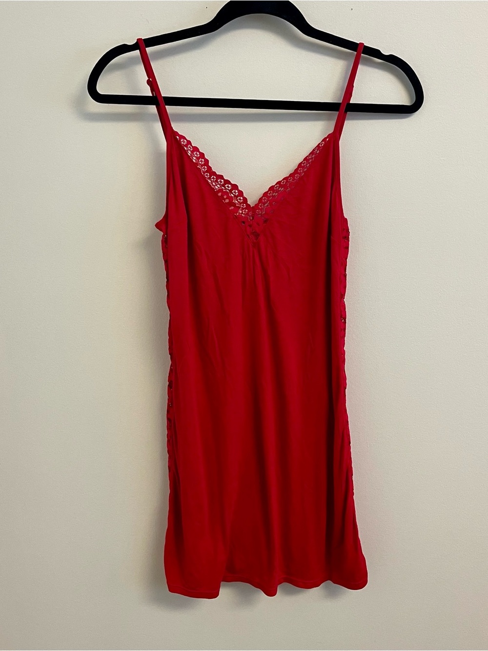 Victoria’s Secret Red Lace-Trim Slip Dress - Women Intimates & Sleepwear Small